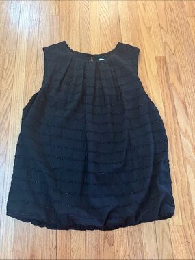 Worthington Black Beaded Sleeveless Pleat-Front Camisole